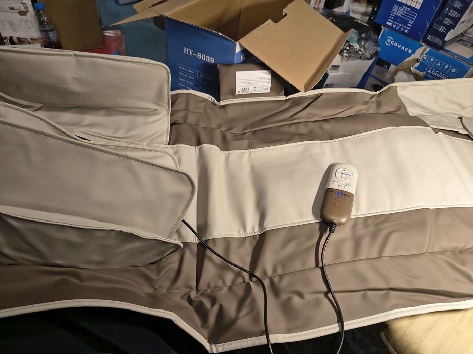 Масажна постелка за цяло тяло, 3D разтягане на тялото и лумбално издърпване, загряване на гърба