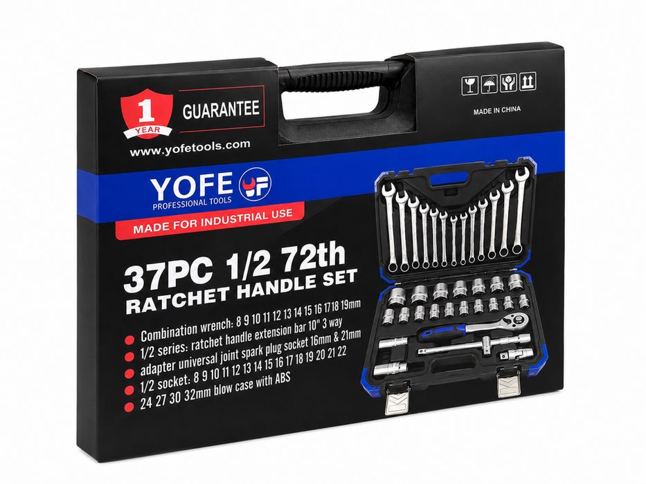 Профессиональный набор ключей и головок 37PCS YOFE в кейсе