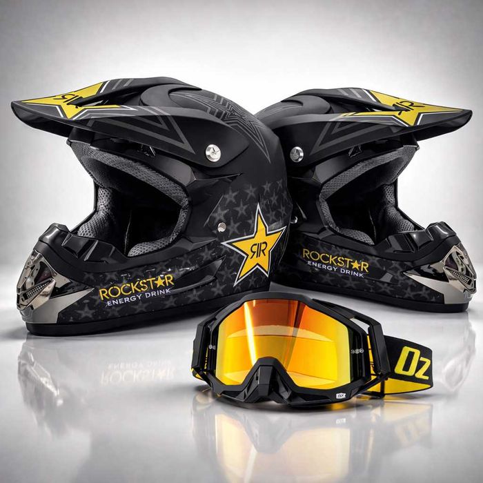 Кросова каска ROCKSTAR, Full Face, DOT Сертификат, Размер: S; M;