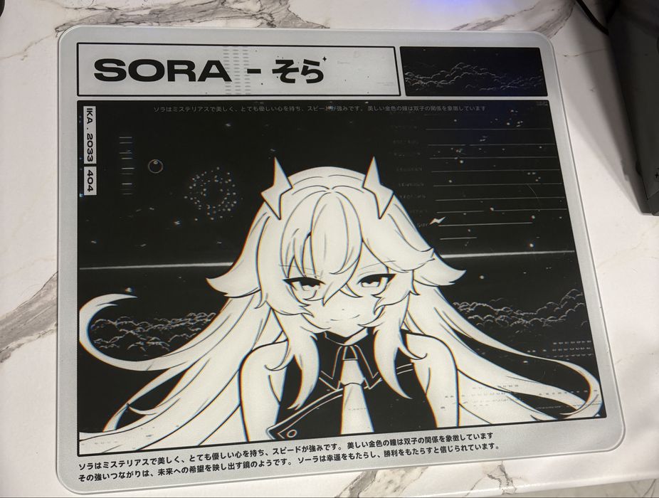 Стъклен mousepad Sora.