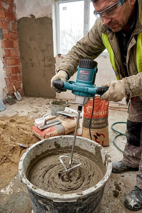 Malaxor Profesional 3450W 2 Palete Puternic Constructii