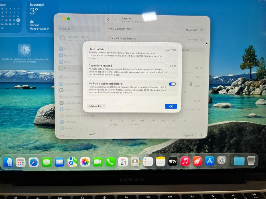 MacBook Air 13 inch 2020 M1 256gb SSD 16gb RAM 85% bat #50473