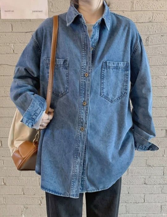 Свободная рубашка джинса