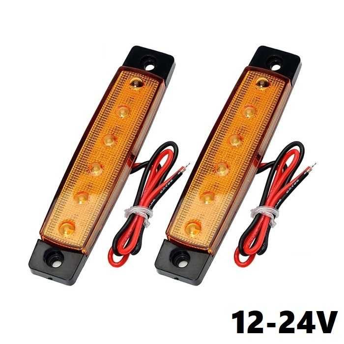 Габарит диоден 6 LED 12/24V - Червен / Бял / Жълт