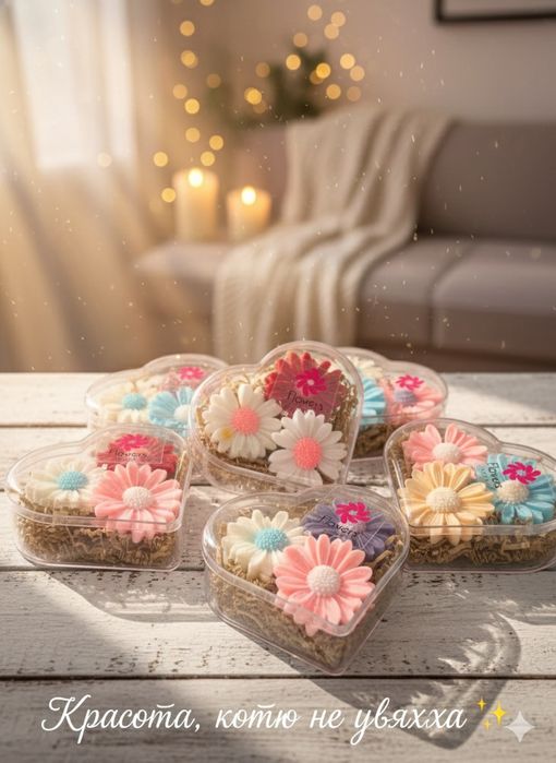 Кутии със сапунени цветя