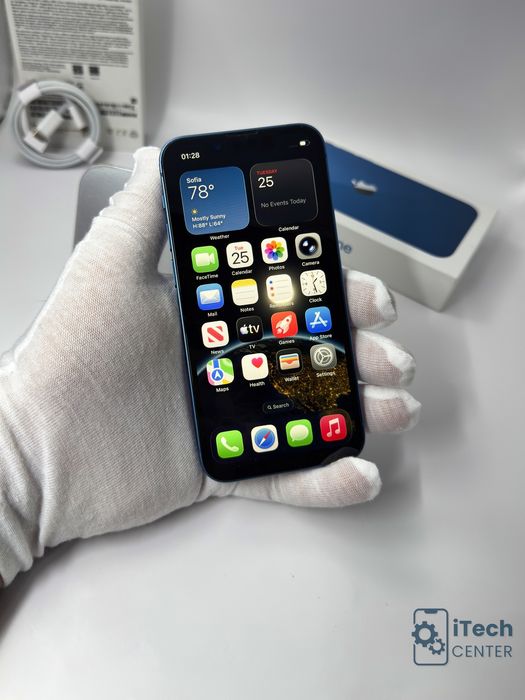 iPhone 13 mini, 256GB, Blue, 100% батерия, ОТЛИЧЕН, ГАРАНЦИЯ!