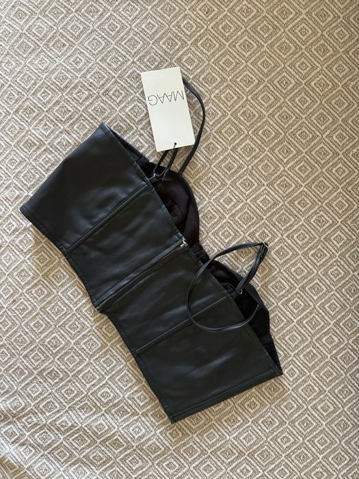 Кожаный топ