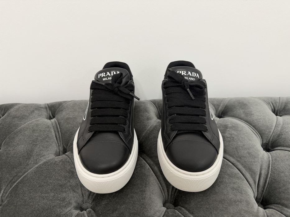 Prada black leather sneaker