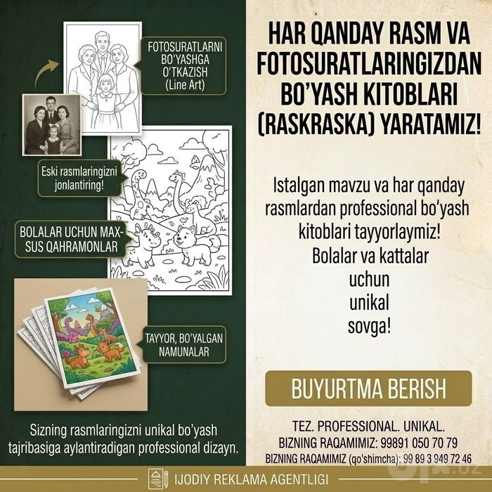 Sizning biznesingiz va g'oyalaringiz uchun barcha turdagi professional