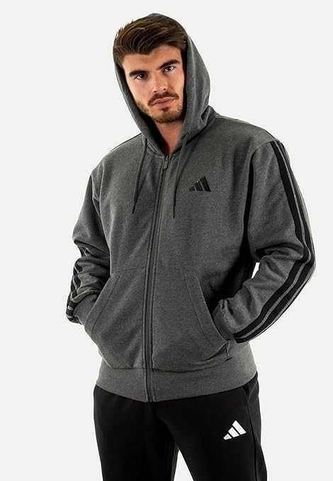 adidas мъжки суичър с цип и качулка, нов оригинален, размер L