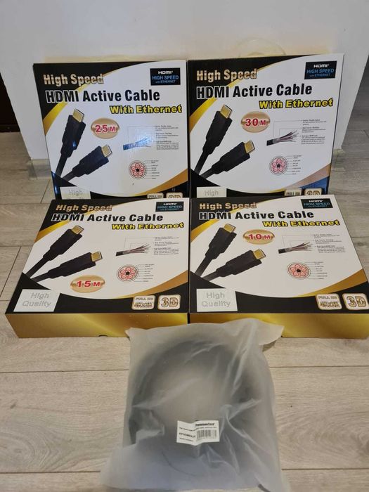 Cablu HDMI 25 m 4K 3D HIGH SPEED - nou sigilat (garantie)
