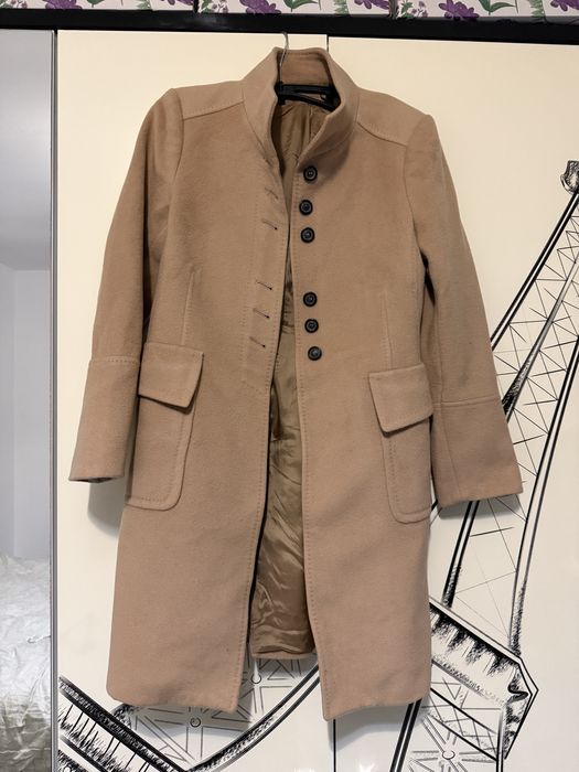 Palton zara lana crem