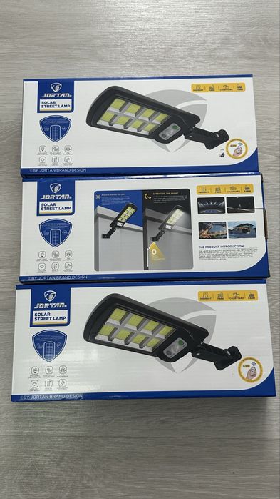 Set de 3 Lampi solare Jortan 8 Celule IP67 Senzor de Miscare