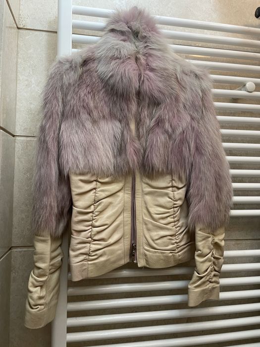 Geaca de piele naturala cu blana naturala