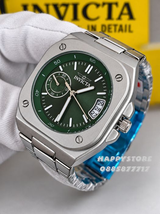 INVICTA Quadro Silver 43 mm, Инвикта нов мъжки часовник