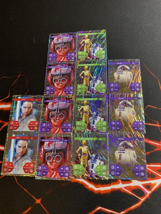 Сребърни Star wars карти