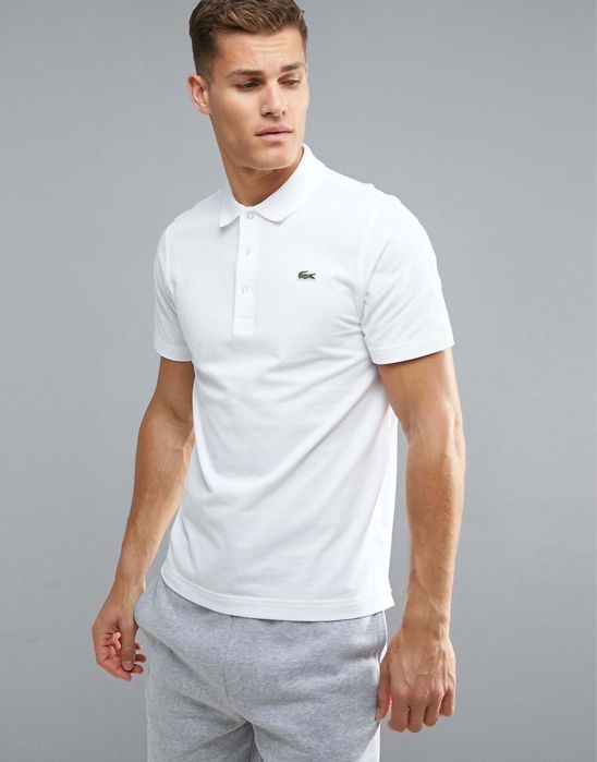 тениска Lacoste Sport Textured Ribbed Polo Shirt in White