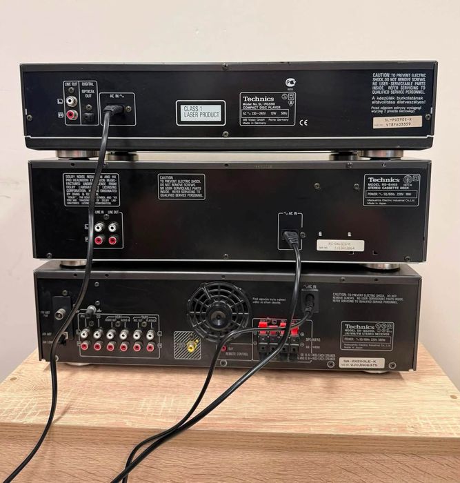 Ретро аудио сет TECHNICS - ресийвър с дистанционно, CD плеър с дистанционно и дек + опция грамофон и колони