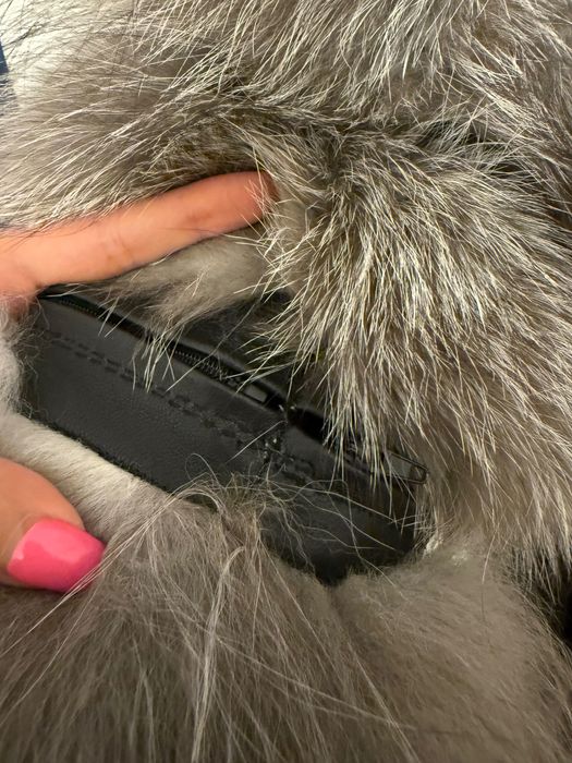 Blana naturala vulpe polara argintie S