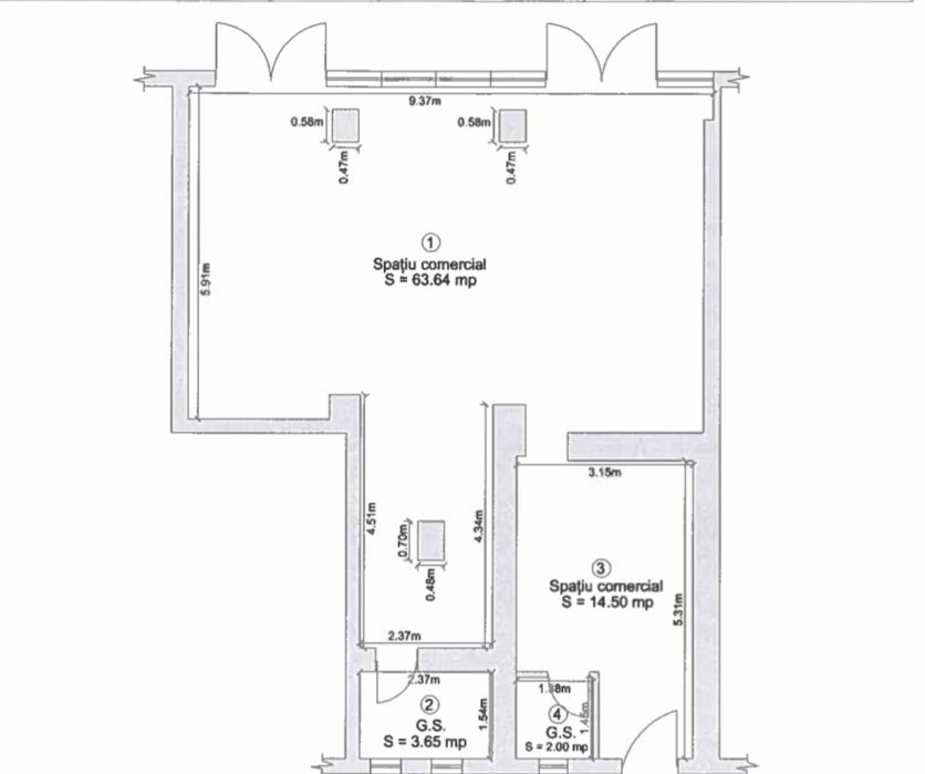 Spatiu comercial de vanzare in Sighetu Marmatiei 102mp