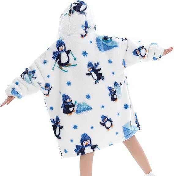 Hanorca de casa pt copii 2-4 ani, Pinguini Frosty, REDUS de la 175RON