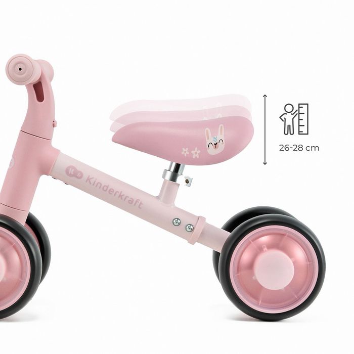 Баланс Колело KINDERKRAFT  Cutie Flash Розово със Светещи Гуми 2.1 КГ