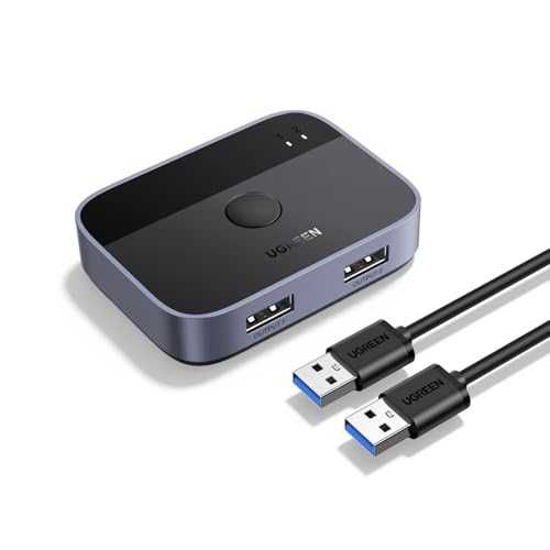 UGREEN USB 3.0 KVM Switch 2x2 5Gbps с 2 USB кабела
