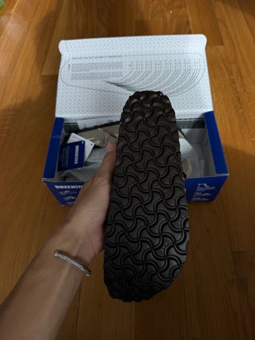 Saboți Boston Birkenstock pe Bej