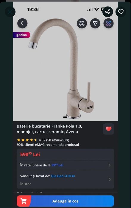 Baterie bucatarie Franke