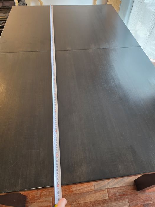 Masă dining extensibilă lemn masiv, neagră