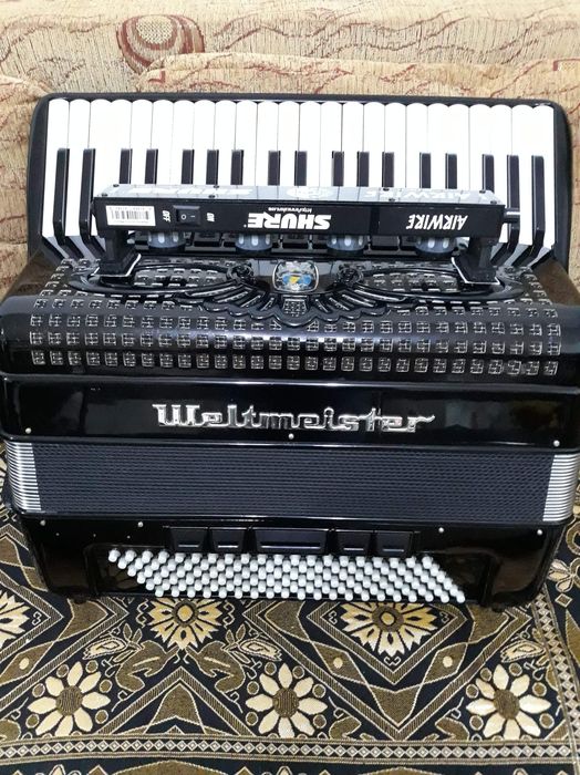 Microfoane ( doze ) pentru acordeon cu capsule SHURE Beta 58 si SM 58