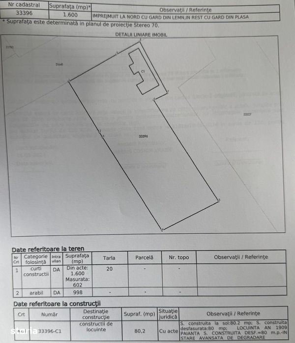 Casă demolabilă de vânzare – Vieru, jud. Giurgiu
