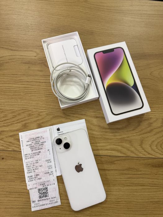 Бартер iPhone 14 128gb white 100%