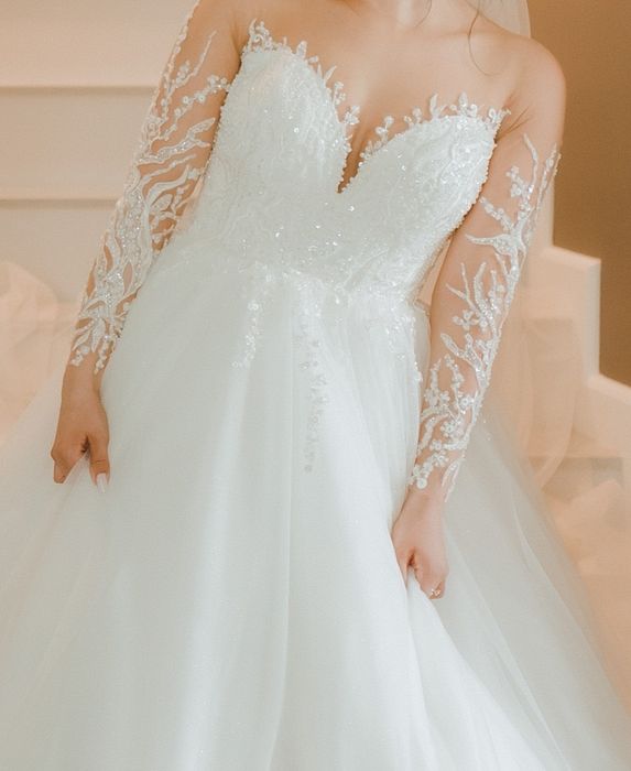 Rochie de mireasă/stil prințesă/mărimea XS- S(34-36)