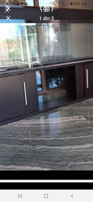 Vând acvariu imens de 2m și 40 cm cu mobilier din lemn masiv