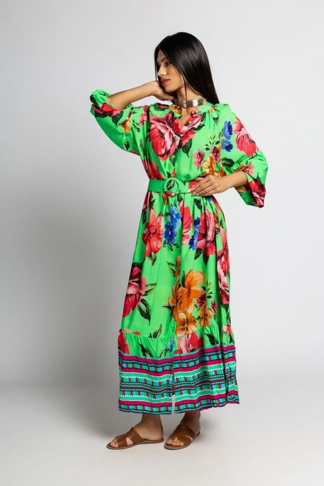 Риза рокля 100% вискоза S 2XL