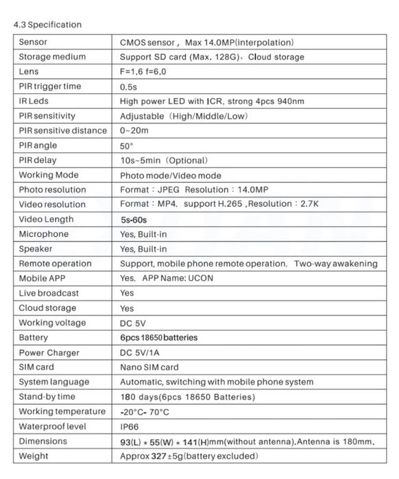 4G GPS Ловна камера + с.панел, наблюдение в реално време UCON