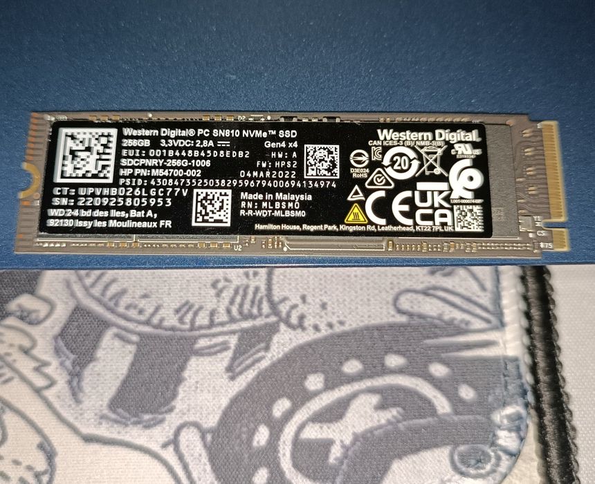 Ssd m2 nvme Western Digital 256Gb