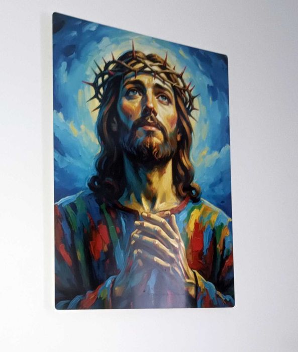 Tablou Metalic Religios Iisus Hristos A3 (30x42 cm) - Aluminiu Premium, Gata de Agățat