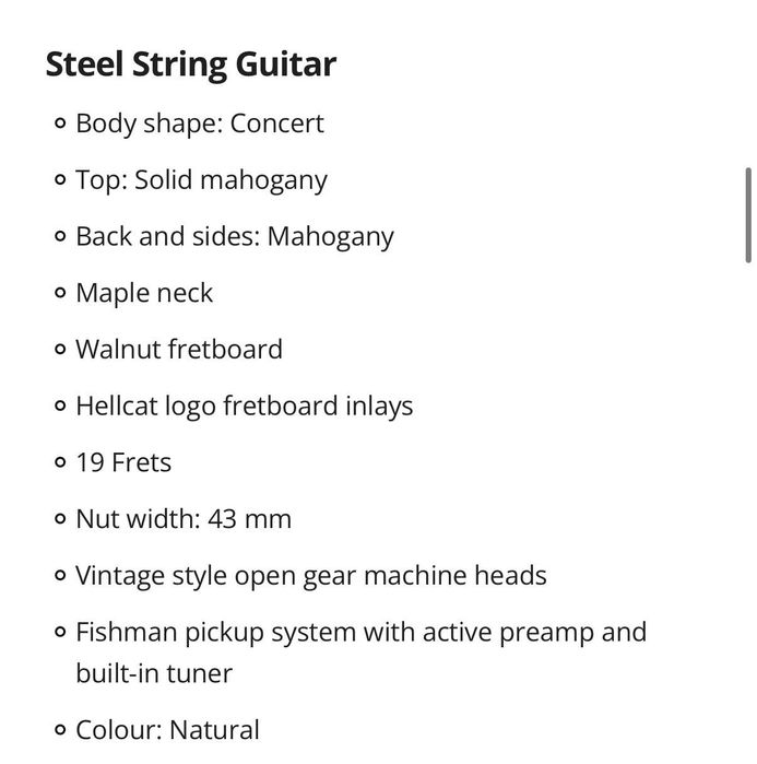 Китара Fender Tim Armstrong Hellcat Acoustic