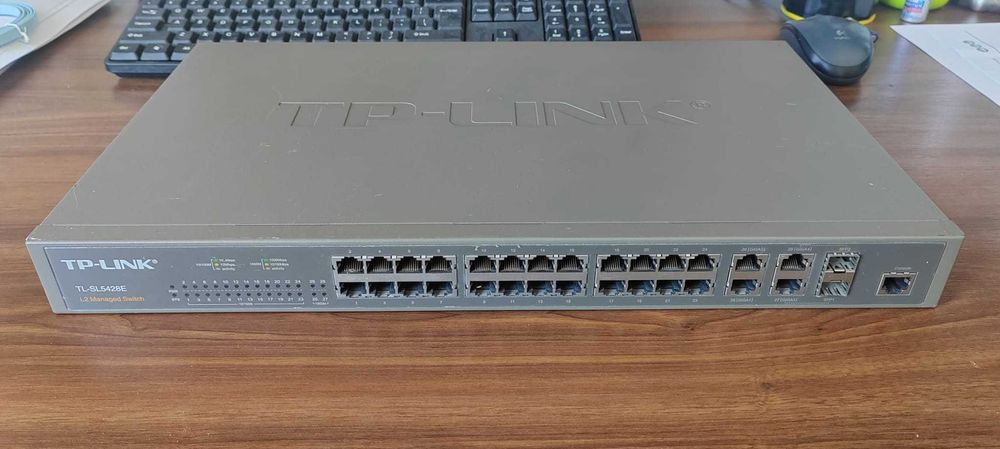 Switch TP-Link TL-SL5428E Managed L2 24 porturi + Gigabit + SFP (rack)