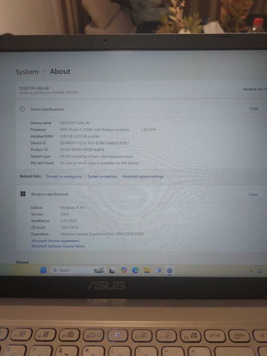 Laptop ASUS M515DA-BQ230, Ryzen 3, 8GB RAM, SSD 256GB, Windows 11