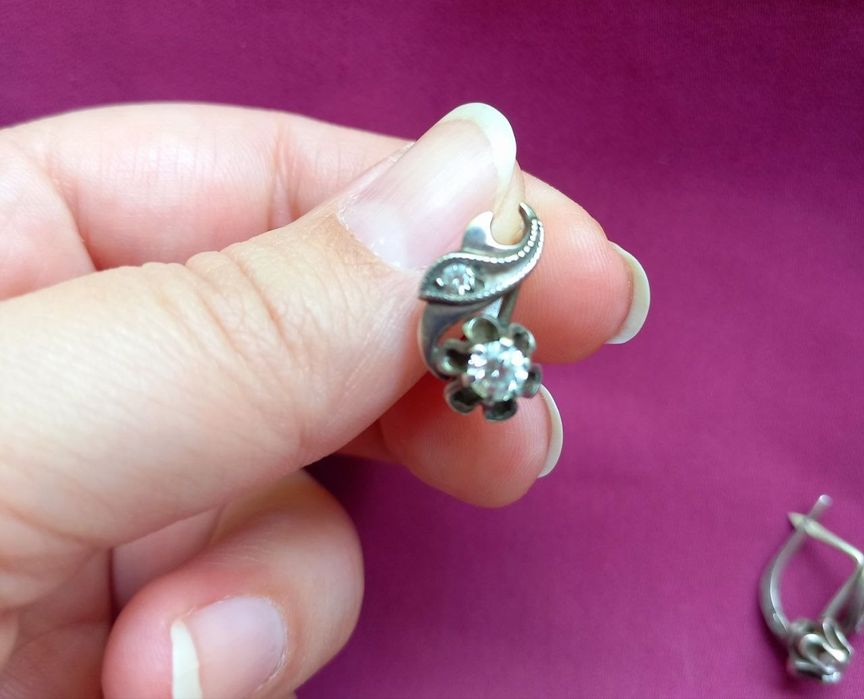 Серьги серебро (советское)