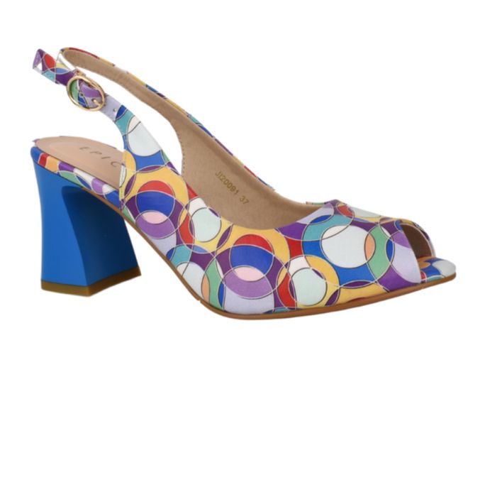 Sandale cu toc patrat din  piele