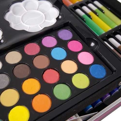 Детски комплект за рисуване и оцветяване Maaleo, 144 части, в куфарче