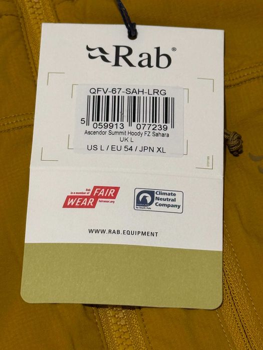 Продавам нов Rab Ascendor Summit Hoody Sahara L – технически полар