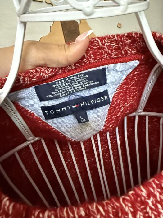 Мъжки пуловер tommy hilfiger l xl л хл вълна и памук