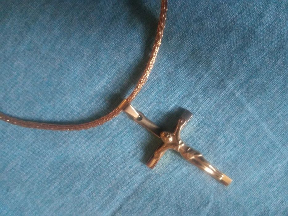 24К Позлатено колие с плетен шнур GIOD-PLATED NECKLACE