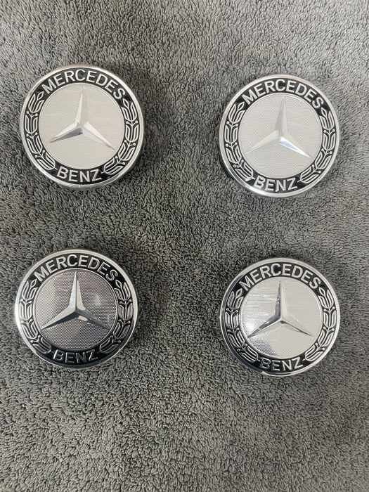 Set capace jante aliaj Mercedes Benz 75MM gri negru albastru