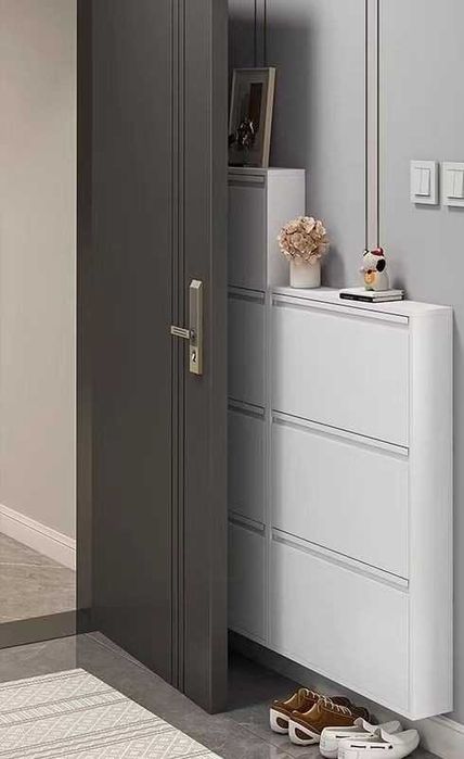 Настенная обувница/минималистичная/тонкие линии/мягкие углы